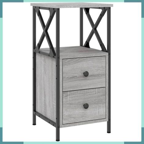 Tables de chevet - 825950 - sonoma gris - 34 x 35,5 x 70 cm - lot 2 pcs (1/5)