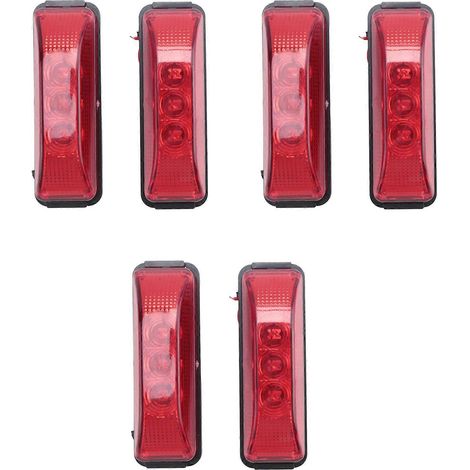 Lot de 6 feux de gabarit latéraux à LED rouges 24 V 3,9 pouces (9,9 cm) pour camions et remorques, étanches. (1/5)