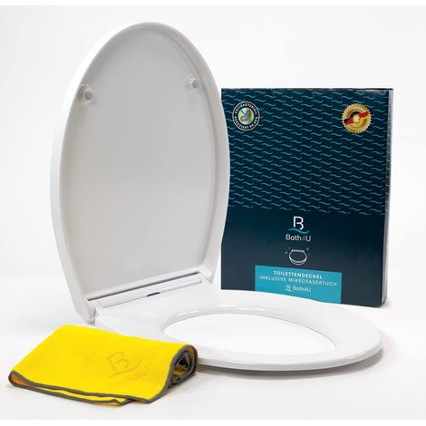 WC Sitz 37x46 cm Weiß aus Urea-Duroplast Absenkautomatik