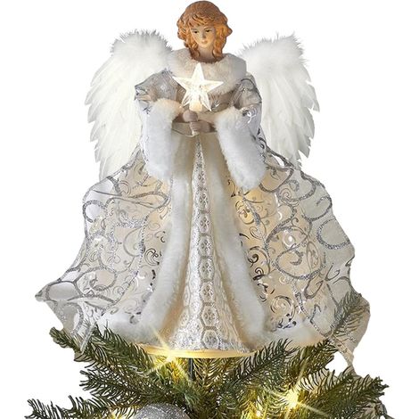 1 Ornament ange,Acrylique,Lumineux,Décoration sapin Noël,Bureau Fête (1/5)