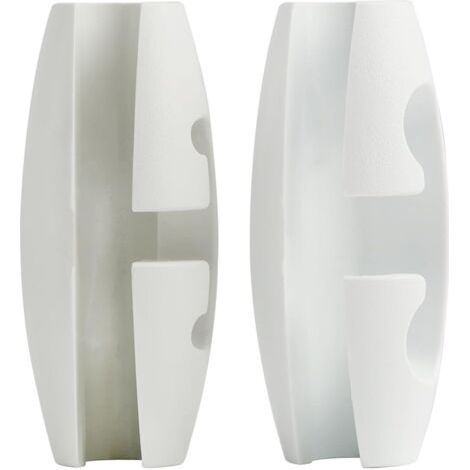 Lot de 2 suspensions torpilles raccourcies - 6,5 mm - Boucle de câble - Boucle de réglage de la longueur du fil - Sans coupe - Pour câbles de lampe, câbles de données (blanc) (1/5)