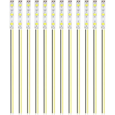 12 Pièces 50mm Pré Câblées LED SMD, Modélisme 2835 12-18V LED Bandes, Jaune (1/5)