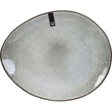 Lot de 6 assiettes à dessert en céramique galet – Dimensions 22x18x2 cm – Design élégant pour tables raffinées – Poids 0,45 kg – Toilinux