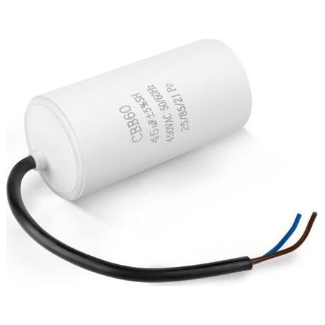 Condensateur CBB60 40uF 450V 2 fils 100mm moteur électrique démarrage compresseur pompe à eau (1/3)