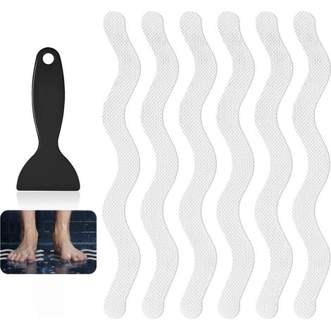 24PCS Adhésif Antidérapant Bain&Doucheautocollants de Douche Antidérapants,Autocollants de Douche Bandes de Sécurité de Bain,Adhésif Antidérapant Bain&Douche,pour Escaliers,Douche,Surfaces Glissantes (1/5)