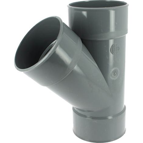 Nicoll – Culotte femelle-femelle 45° Ø63 en PVC – Raccord évacuation lisse – Classement feu NF-M1 – Pour chantiers humides