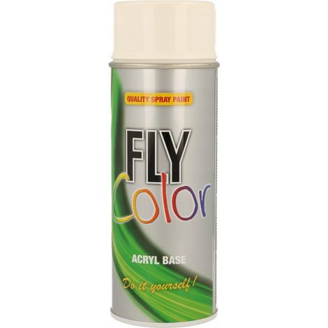 Vernis acrylique en spray FLY color RAL 9010 blanc pur brillant 400 ml (1/2)