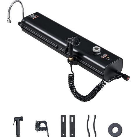Réservoir d'eau pour barres de toit, 15L, aluminium haute capacité, avec 2 panneaux anti-éclaboussures et fentes en T, sortie multiple, adapté aux coffres, arceaux et barres transversales. (1/5)