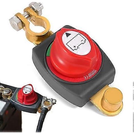 Disjoncteur de batterie Ampper monté sur le dessus, 12 V 48 V, interrupteur de batterie marine, compatible avec les applications automobiles, de camping-car et marines (borne négative, marche/arrêt) (1/5)