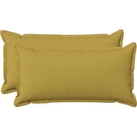 Lot de 2 housses de coussin HOUTEN - 40 × 70 cm - vert clair - lin synthétique (1/5)