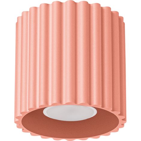 Faretto da soffitto moderno rotondo scanalato color pesca 10 cm 1xGU10 10W AURA Sollux Lighting