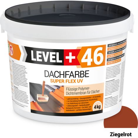 LEVEL+ Dachfarbe elastische Dicht-Polymermembrane L+46 ZIEGELROT - 4KG (1/4)