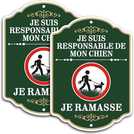 Panneau Je Suis Responsable de Mon Chien Je Ramasse Aluminium (1/5)