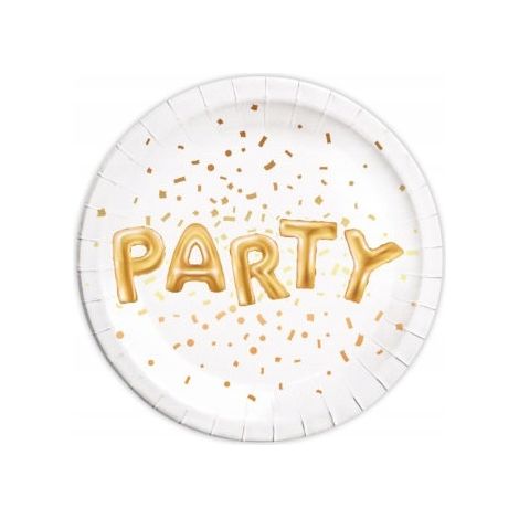 Konfetti-Partyteller Goldener Geburtstag 23 cm 8 Stück. (1/2)