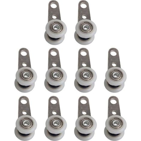 Roulettes Pour Meubles 10 pièces 45x19mm poulie à roulement en métal avec deux roues en plastique for armoire armoire fenêtre armoire portes coulissantes Roulettes Pivotantes Avec Frein (1/5)