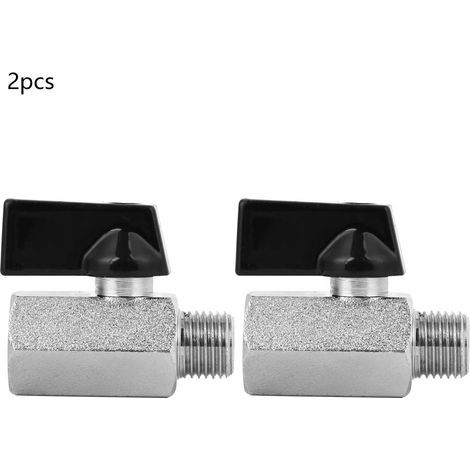 2 Pièces Mini Valve à Bille Pneumatique Laiton pour Sablage Abrasif Accessoire Compresseur G1/4" (1/5)