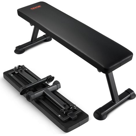 VEVOR Banc de musculation pliable, banc plat deentrainement, capacite de charge extreme 454 kg, pour lentrainement complet du corps, la musculation polyvalente et lexercice des muscles abdominaux