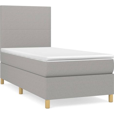 Maison Exclusive - Giroletto a Molle con Materasso Grigio Chiaro100x200 cm Tessuto (1/5)