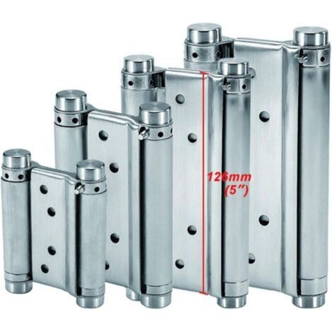 Charnières à Ressort (126mm) en Acier Inox à Double Action pour Portes Battante Charnière Fermeture Automatique pour Saloon Café Bar Pub Comptoir Porte Placard Jusqu'à 25kg (2 PCS) (1/5)