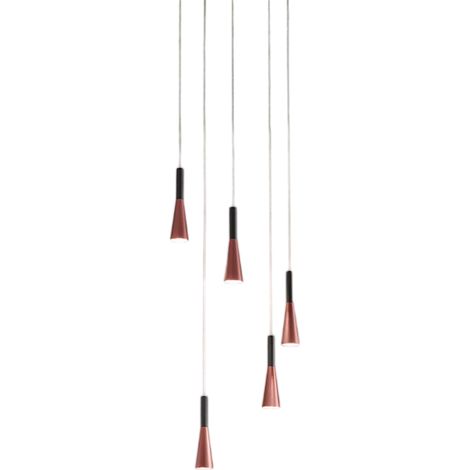 Lustre Suspendu Cone Or-Rose Noir 5X7W 3000K Perenz (1/2)