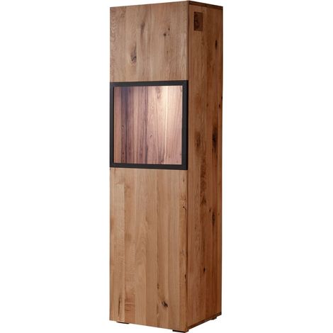 Vitrine Wild-/Zerreiche 50x43x180 natur geölt FRANKFURT 112