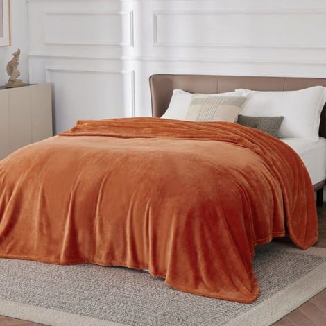 Tagesdecke – Schlichte Flanelldecke – Mango – 270 x 230 cm (1/5)