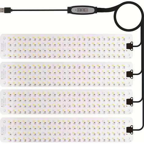 Panneau LED USB 1 à 4 pour plantes, lampe de semis, lampe pour plantes en pot avec variation d'intensité intelligente et minuterie (1/5)