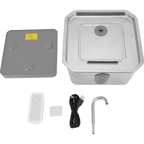 Dioche Fontaine à Eau pour Chat en Acier Inoxydable, Fontaine pour Animaux de Compagnie à Détection Intelligente de 3,5 L avec Batterie de 60 Jours, Induction Grand Angle de 220 °, (1/5)