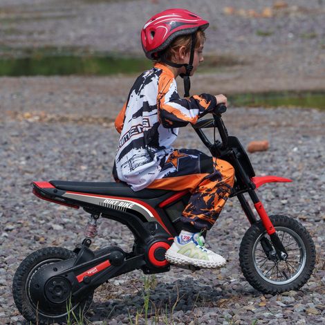 Moto Électrique pour Enfants avec Accélérateur Manuel, 2 Vitesses 8-16km/h, Âge 8-12 Ans, Rouge (1/5)