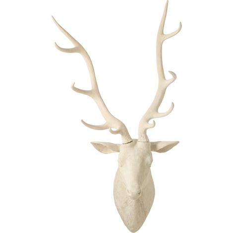 Tête de cerf murale beige en polyrésine - beige (1/4)