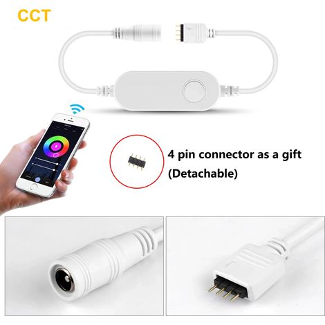 (Pour CCT) Contrôleur LED intelligent, fonctionne avec les passerelles, Alexa et l'application Google Home. (1/4)