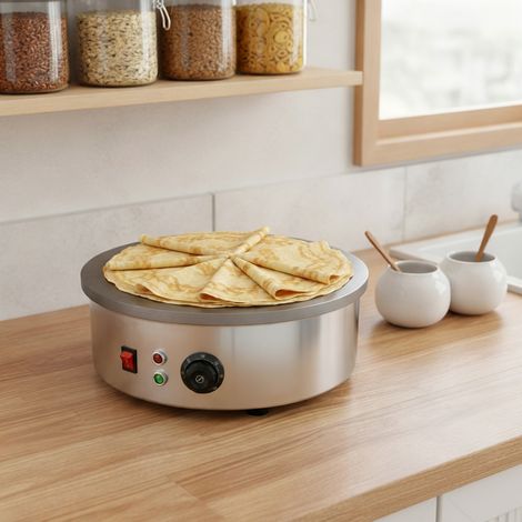 Crêpière électrique, 3kW crêpière sans colle pour la maison, contrôle de la température - facile à nettoyer et comprend un diviseur de pâte et une spatule (1/5)