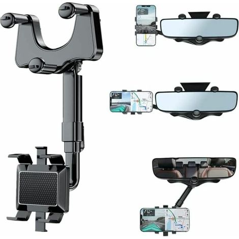 Accessoires portable pour voiture Rotatable and Retractable Car Phone Holder ,Support Téléphone Voiture Support de Téléphone pour Rétroviseur,Support de Téléphone Rotatif à 360 Degrés,Support d (1/5)