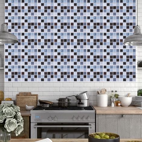 6 Autocollants Carrelage Mosaïque Adhésif Pour Mur Cuisine Anti-Huile Deco Salle De Bain (FX705) (1/3)