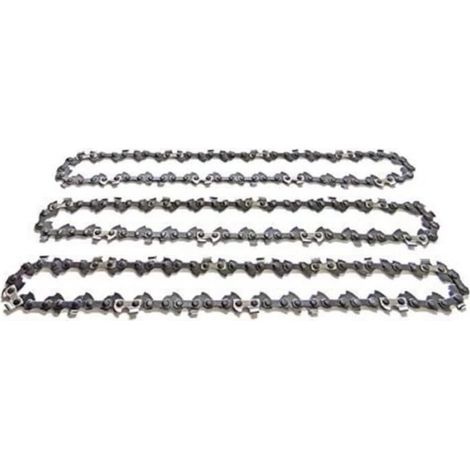 Lot de 3 Chaînes de Tronçonneuse, Pas de 3/8\" , Epaisseur de maillon 0,050\" (1,3mm), 52 Maillons pour Guide-Chaîne de 35cm / 14\"