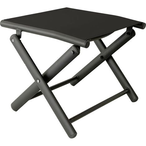 Gartenfußhocker – Klappbar – Wetterfestes Metall – Wetterfeste Gartenmöbel – Anthrazit/Schwarz (1/5)