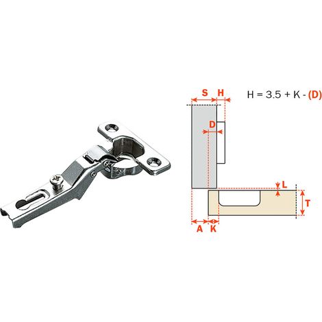 Cerniera Mini per Mobili Art C6A7L99 Collo Alto 18 Salice C6A7 10 Pezzi