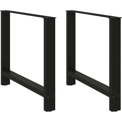 Esstischbeine Schwarz 2 Stk. 100x(72-73) cm Stahl