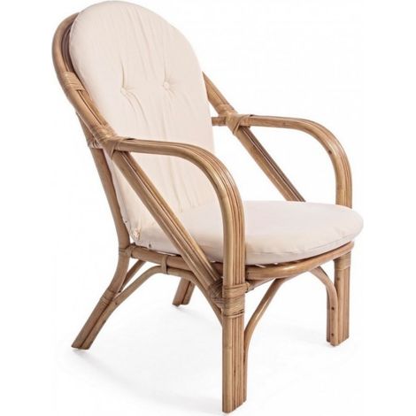 Poltrona "Golf" con cuscino sfoderabile e comodo, struttura in rattan per esterno (1/5)