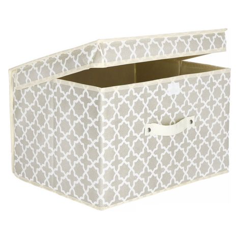Caja con Tapa de 25x40x30 cm Organizador Beige