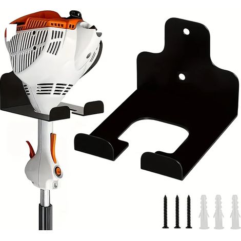 (L, Noir) Organisateur de garage, support pour coupe-bordures, support mural pour outils de jardin électriques, support pour désherbeur, coupe-haies (1/5)