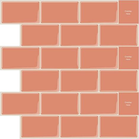 YMYNY 10 Stück orangefarbene 3D-Klebeaufkleber für Wandfliesen, Küche, Badezimmer (30,5 x 30,5 cm) (1/4)
