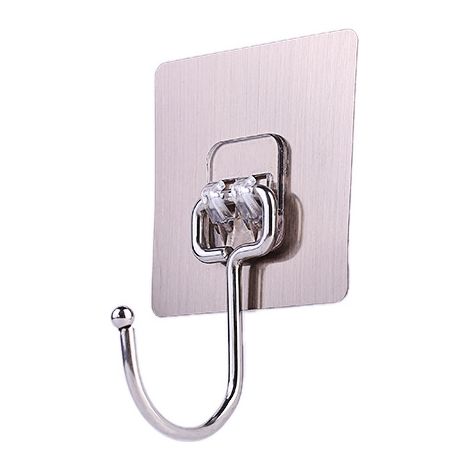 20 Pieces Large Wall Hooks for Hanging Heavy Duty 22lb (Max), Adhesive Coat and Towel Hooks, Waterproof and Oil Proof Wall Hangers for Bathroom, Kitchen and Home Adhesive Hooks (Silver) (1/5)