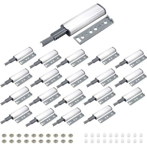 20 PCS Push to Open Aimant Poussoir Porte Placard Loquet Magnetique, Tampon Amortisseur pour Armoire Tiroir,Ouvre et Ferme la Porte avec Pression pour La Porte de L'armoire,Tiroir,Meuble et Placard