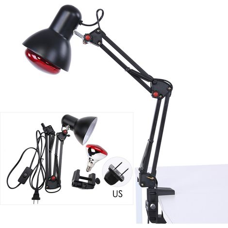 Lampe infrarouge chauffante 110V US plug noir pour physiothérapie, soulagement des douleurs musculaires, soins de santé à domicile. (1/5)