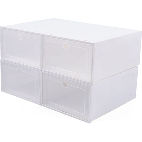 24 PCS Plastikschuhaufbewahrungsboxen stapelbarer Schrankorganisator Schuh Box Storage Organizer klar (1/5)