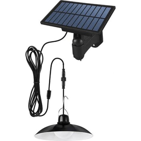 (Lumière blanche - Sans télécommande A) Suspension solaire étanche IP65, lampe LED solaire avec télécommande, lustre pour camping, jardin et extérieur. (1/5)