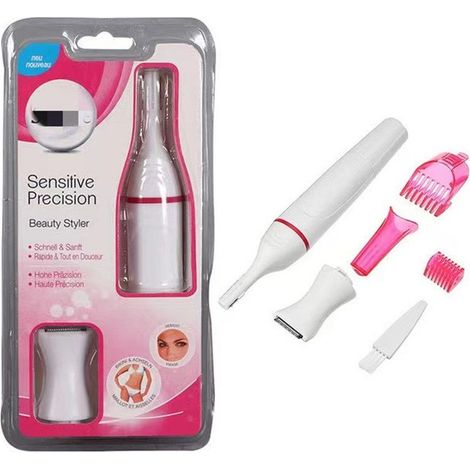 Tondeuse cheveux électrique 4 en 1 – Utilisation humide et sèche – 4 têtes détachables pour sourcils, nez et bikini – Tête de coupe amovible et lavable (1/5)
