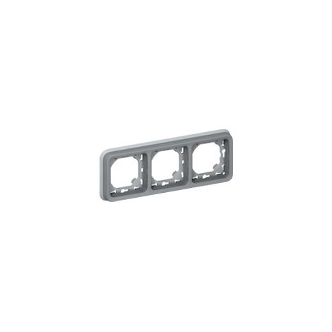 Legrand Plexo Plattenhalter 3-fach grau horizontal