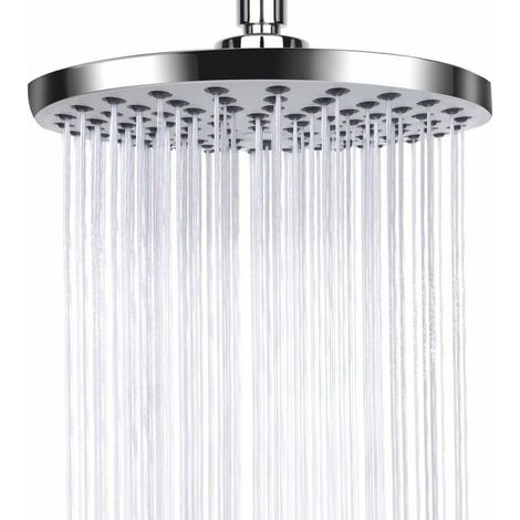Serbia – Pommeau de douche anti calcaire 20 cm – Acier inoxydable – Effet pluie – Pression optimisée même faible – Installation facile G1/2 (1/5)